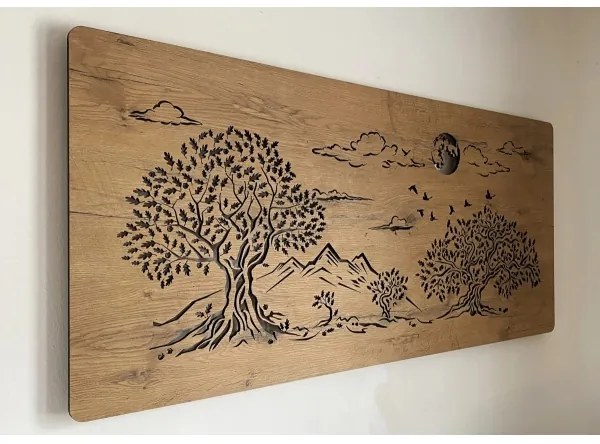 Li-Go 5478/DUB2 - Fényerőszabályozható LED fali dekoráció LED/24W/230V 130x60 cm tölgy