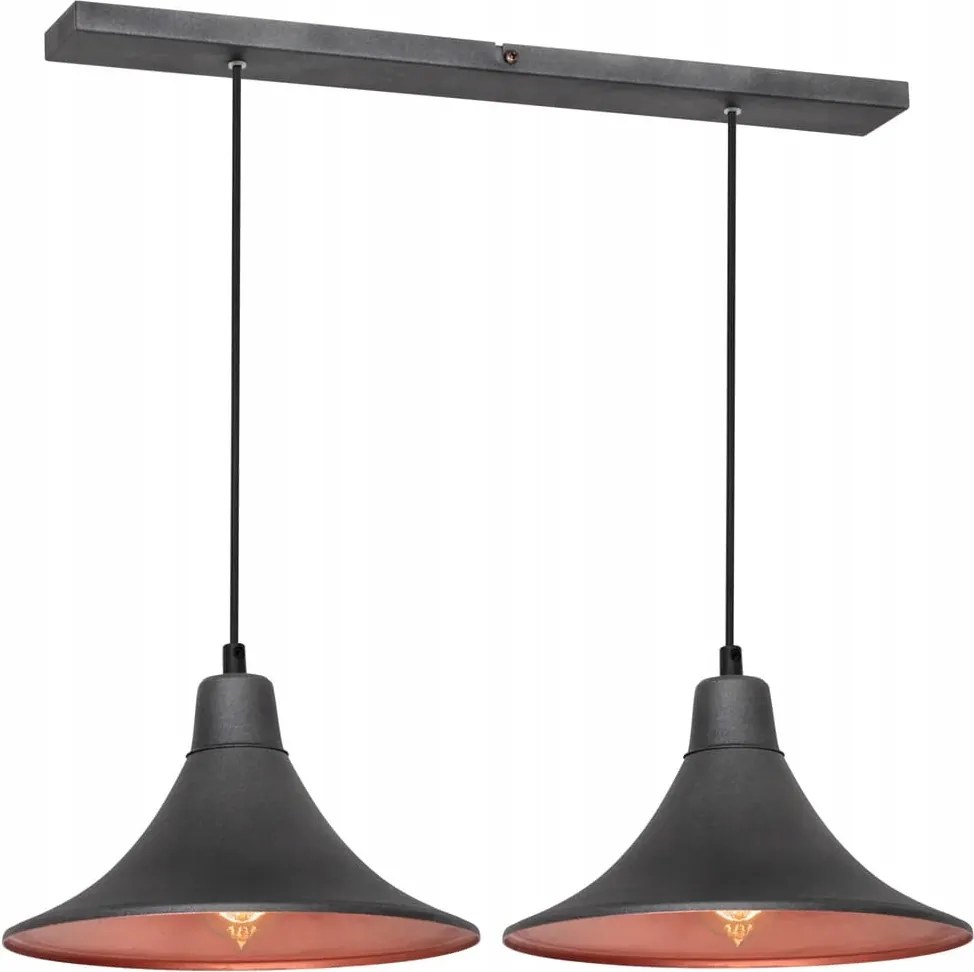 Függőlámpa Aldex Nani Black 785H19, fekete, fém, 70 cm