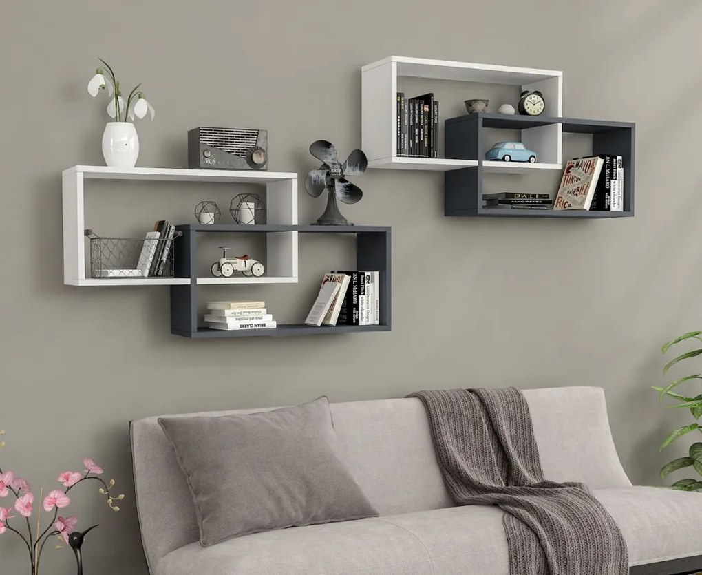 1db fali polc 104x22x45cm fehér barna GR-03