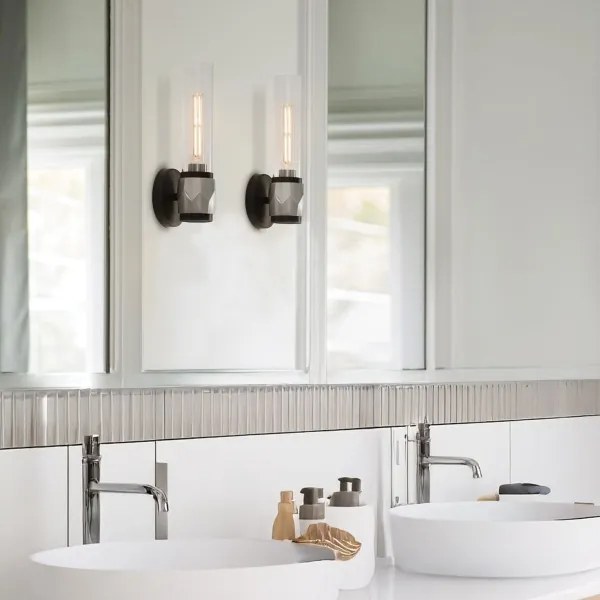 Hinkley HK-ELLISON1-BK-BN - Fürdőszobai lámpatest ELLISON 1xE27/40W/230V IP44 fekete