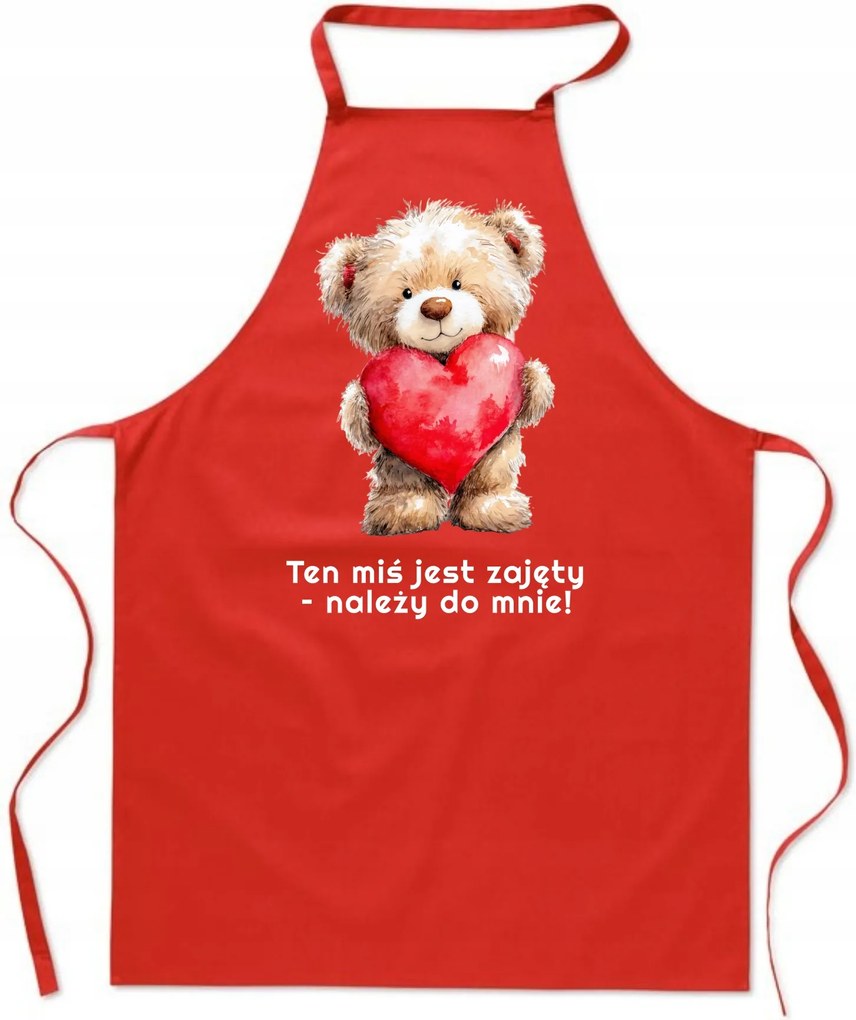 Konyhai kötény Valentin napra Ajándék Ez a mackó elfoglalt Hozzám tartozik