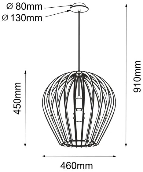 Amplex 5019 - BALA kábeles függeszték 1xE27/20W/230V fekete