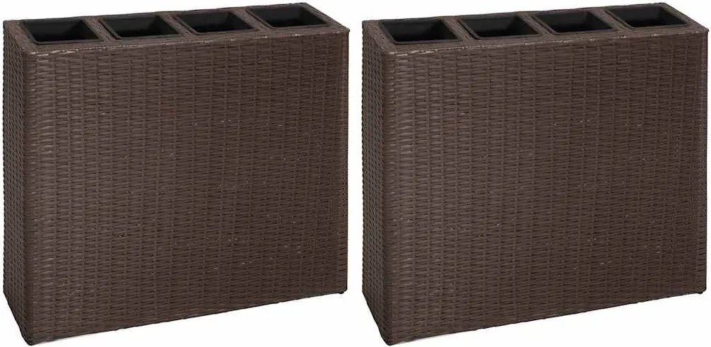 vidaXL 2 darab barna polyrattan kerti magaságyás 4 kaspóval