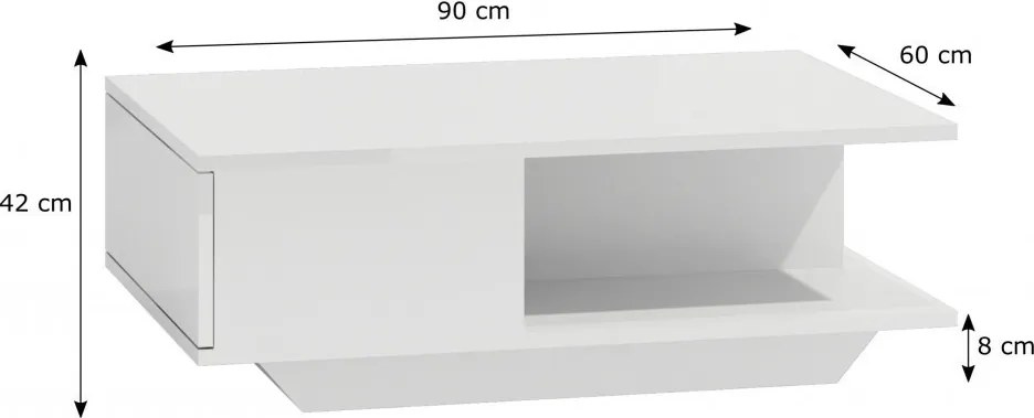 Denver dohányzóasztal, fehér