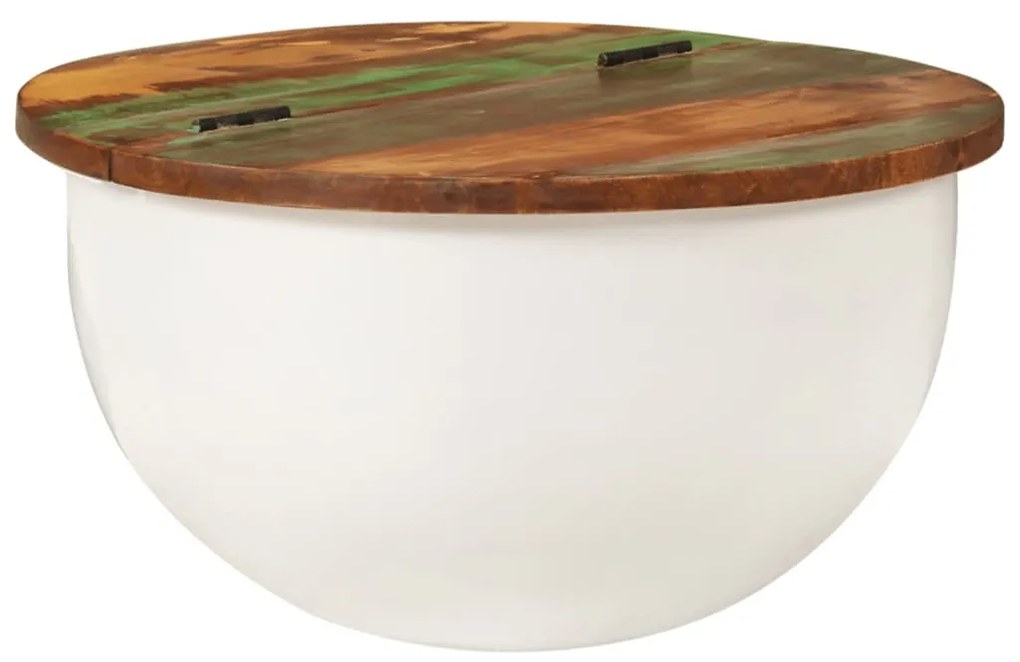 fehér újrahasznosított fa dohányzóasztal 50x27 cm