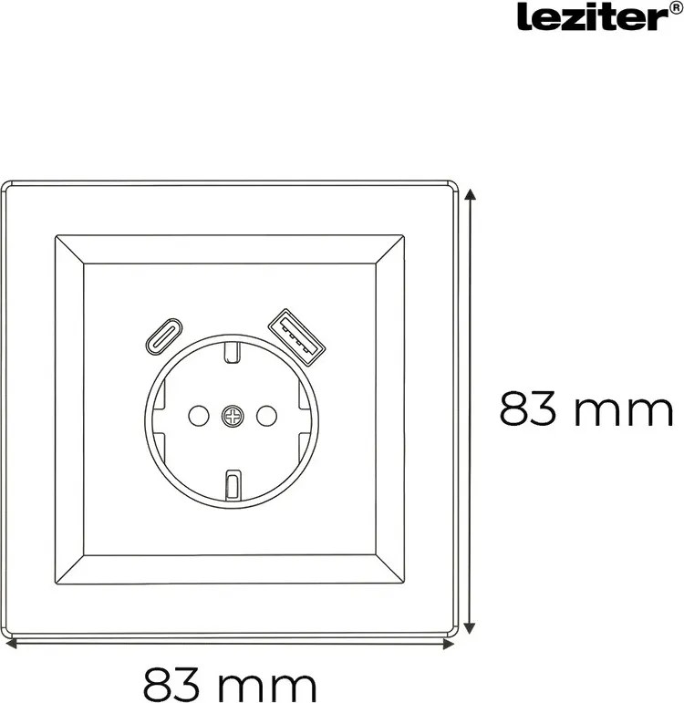 Nova földelt csatlakozóaljzat USB csatlakozóval 2A fehér kerettel