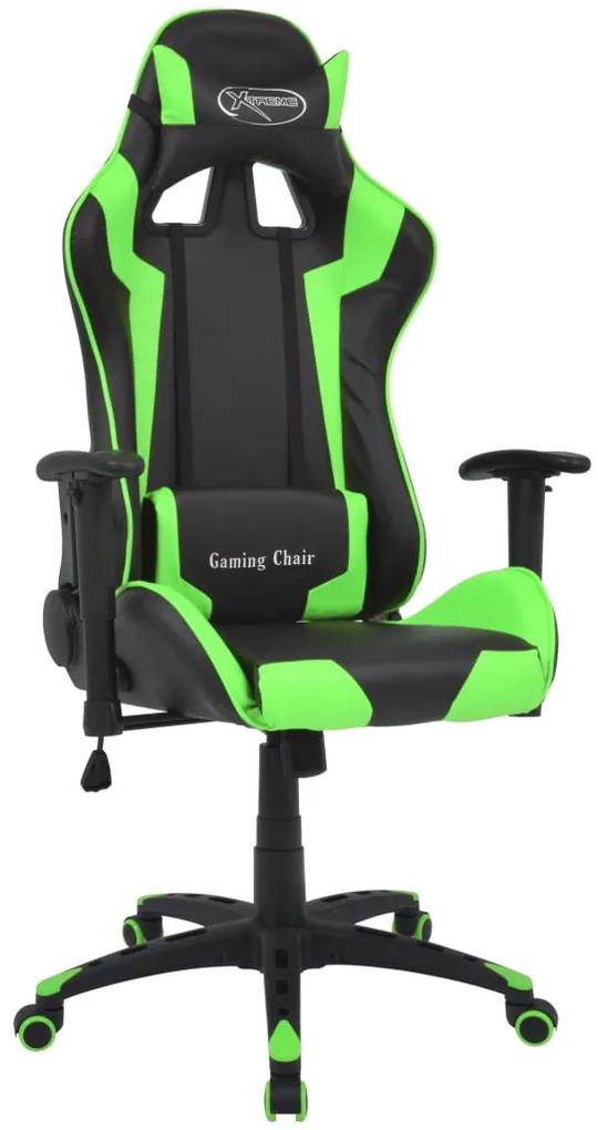 vidaXL zöld dönthető versenyautó ülés alakú műbőr irodai szék