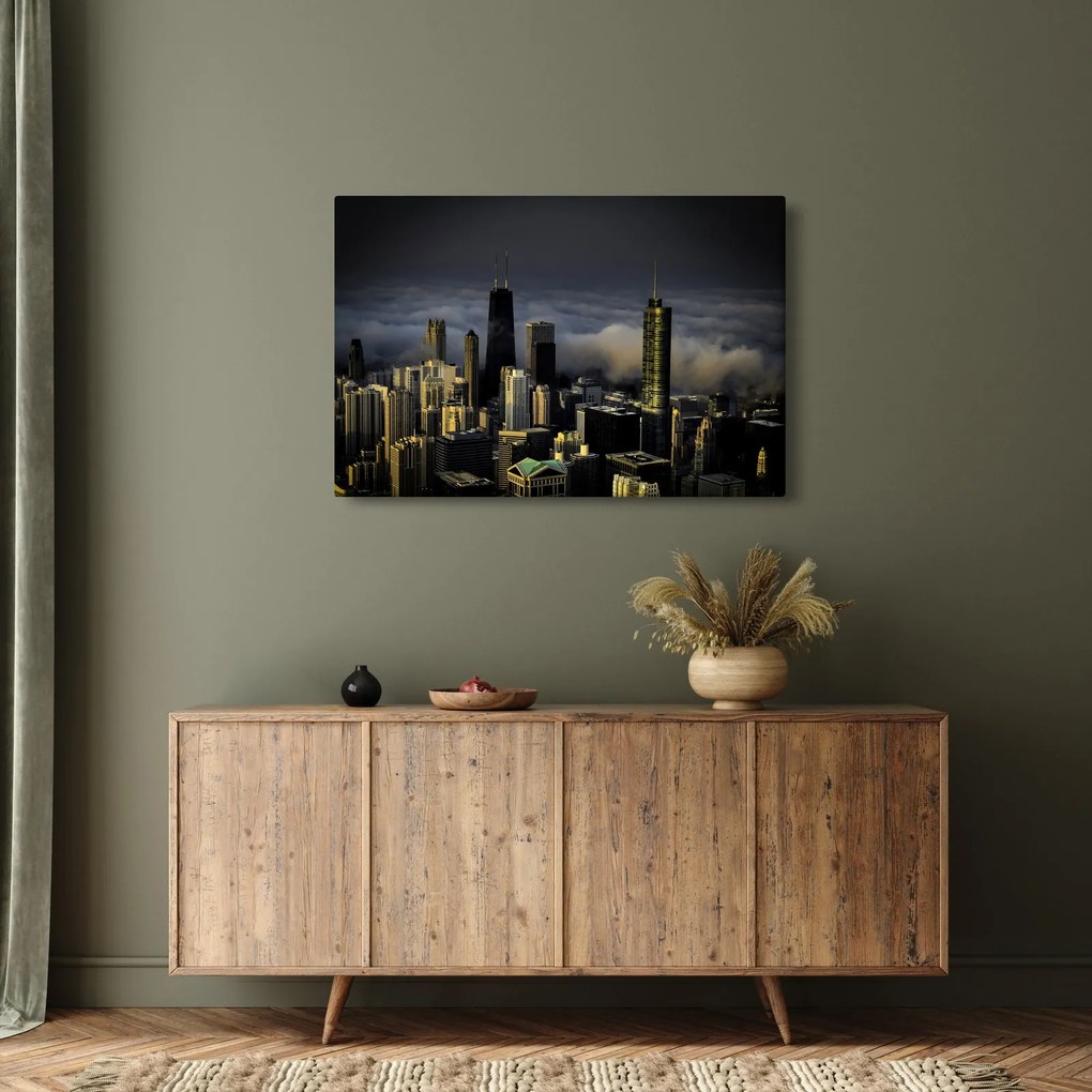 A város képe a felhőkben (90x60 cm)