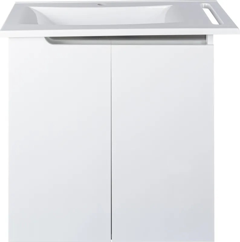 Piramida EURIDIKA fali /álló fürdőszobabútor - műmárvány mosdóval - 2 ajtós - 82 x 73 x 46 cm