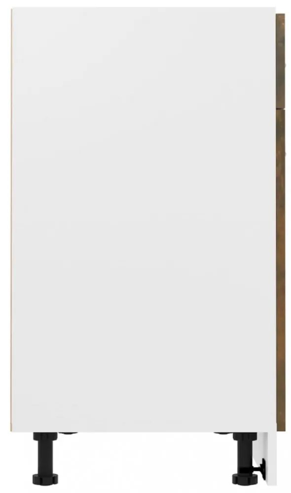 füstös tölgyszínű szerelt fa alsó fiókos szekrény 80x46x81,5 cm
