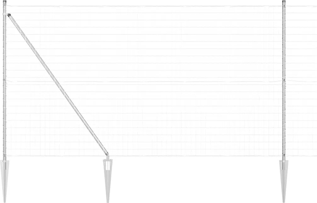 vidaXL Kerítés oszlopokkal Ezüst 1,6 x 10 m Acél