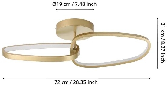 Eglo 390204 - LED Dimmelhető felületre szerelhető csillár LODOSA LED/25W/230V 3000K