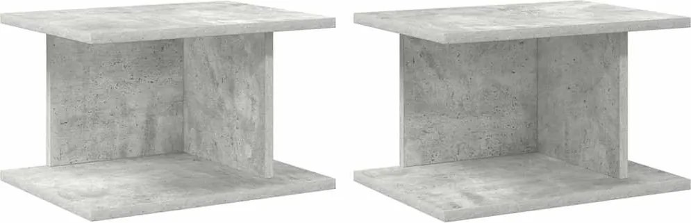 vidaXL Éjjeli asztal 2 pcs Beton Szürke 40 x 30 x 25 cm Faanyag