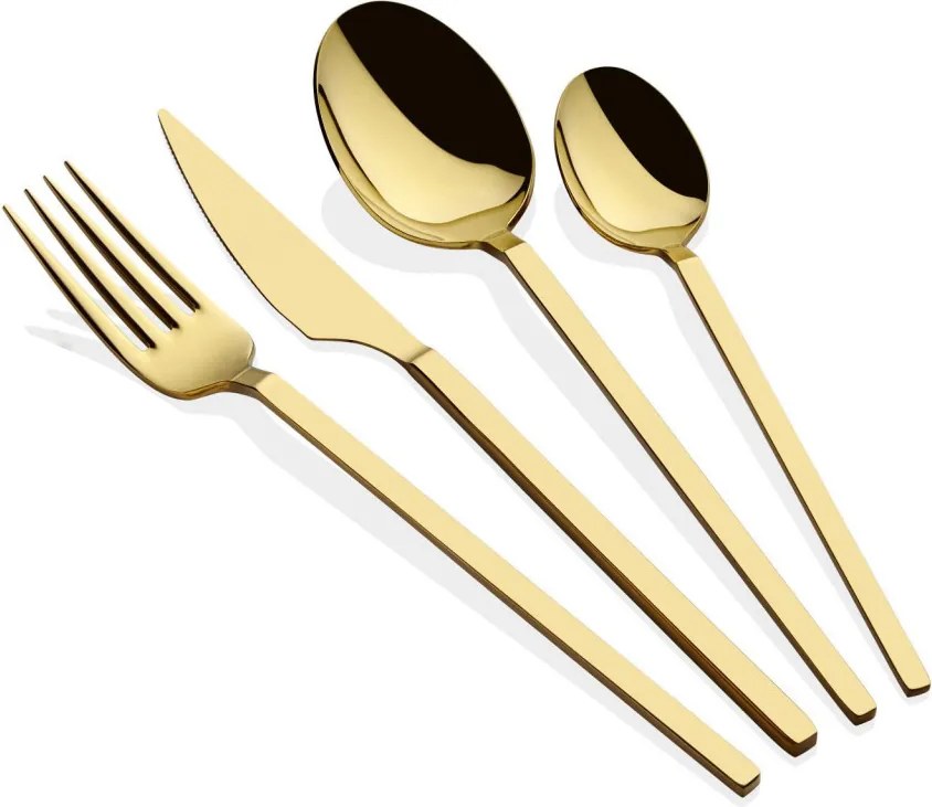 24 részes rozsdamentes acél evőeszközkészlet, arany