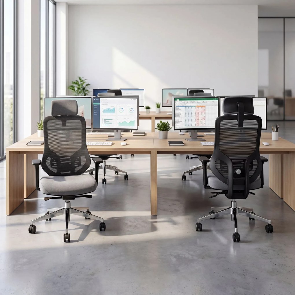 Ergonomikus hálós irodai szék sötétszürke AXIS