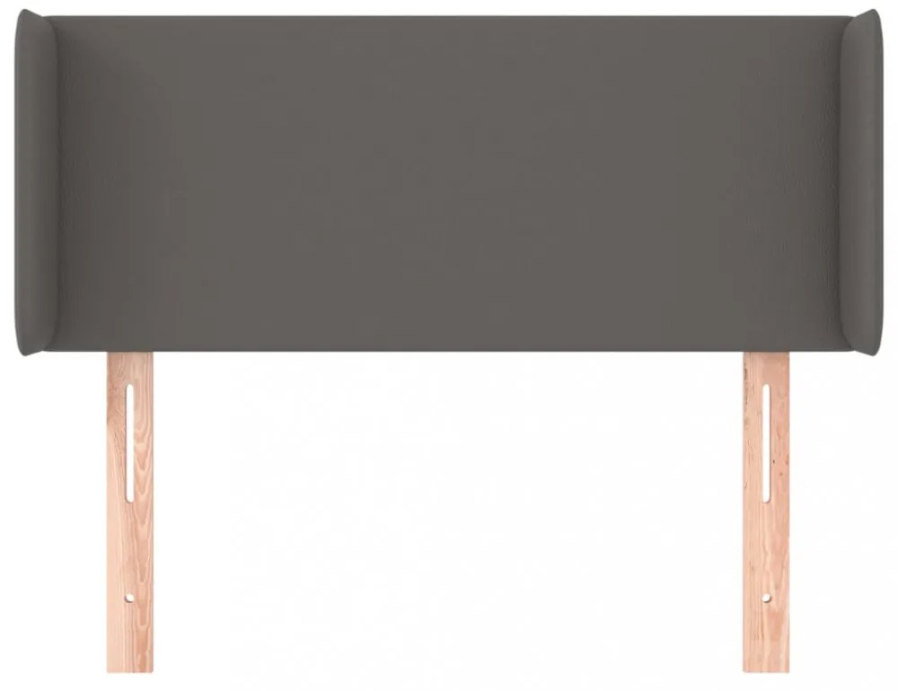 szürke műbőr szárnyas fejtámla 83x16x78/88 cm