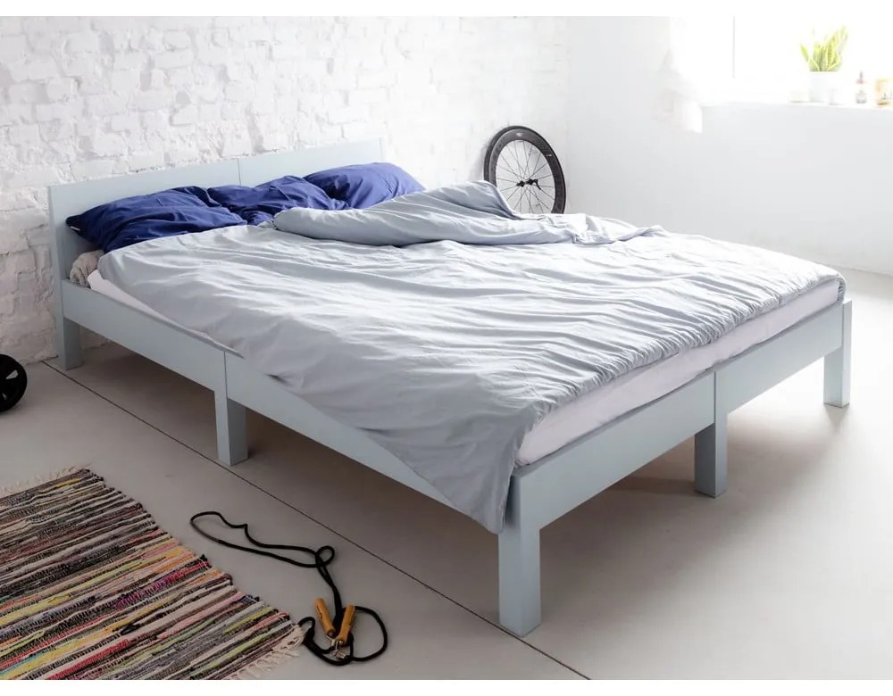 Fehér bükkfa franciaágy ágyráccsal 140x200 cm Dabi – Ragaba