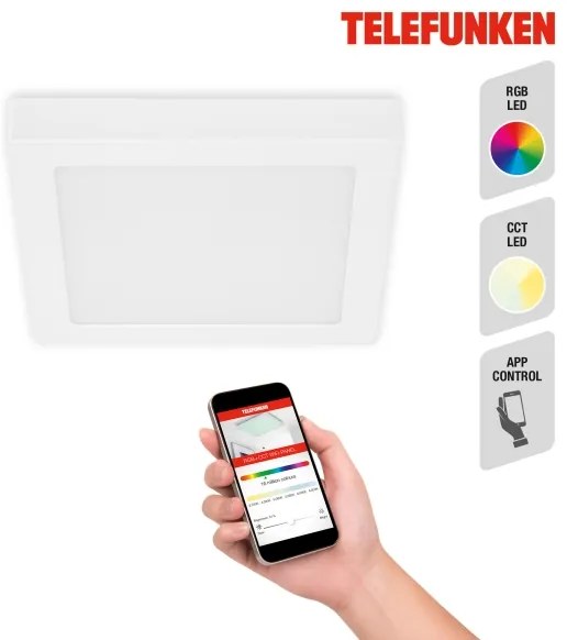 Telefunken 309606TF - LED RGBW Dimmelhető lámpa LED/18W/230V Wi-Fi Tuya
