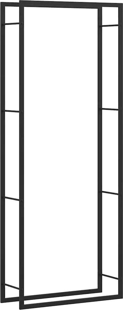 vidaXL matt fekete acél tűzifatartó 80x28x222 cm