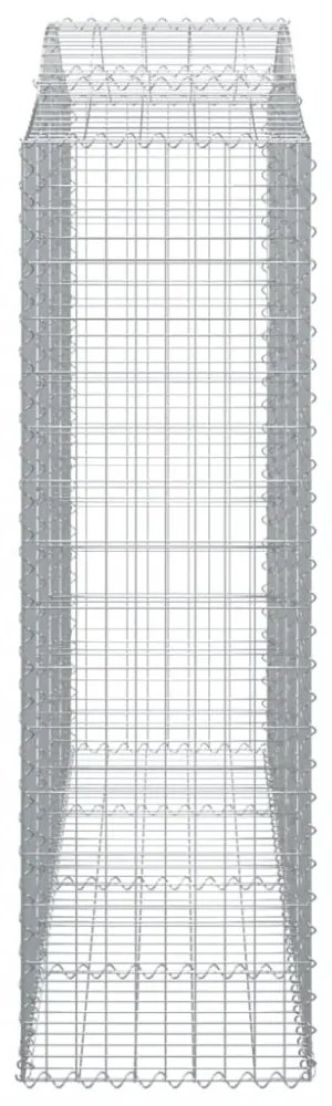 vidaXL 3 db íves horganyzott vas gabion kosár 200x50x160/180 cm