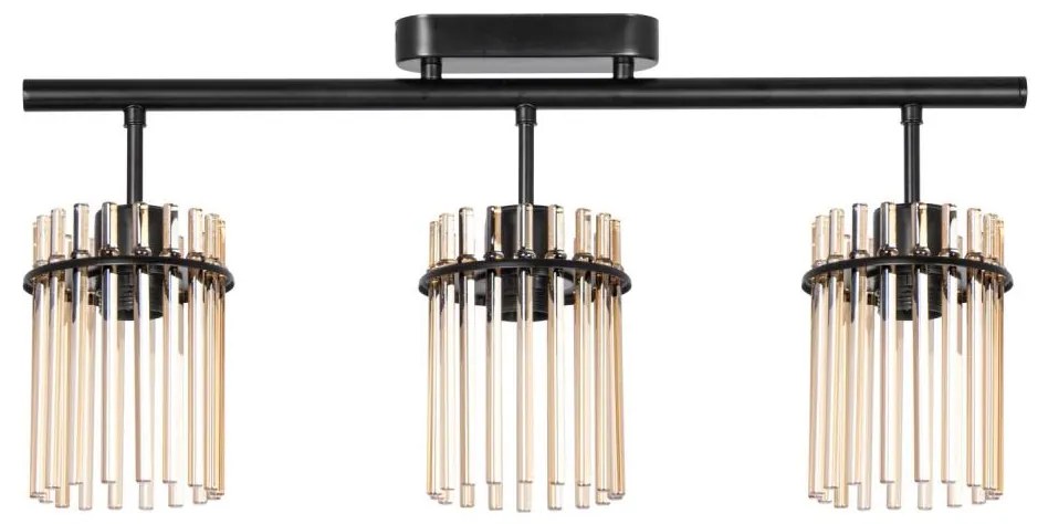 Felületre szerelhető csillár  3xE27/60W/230V fekete/bézs