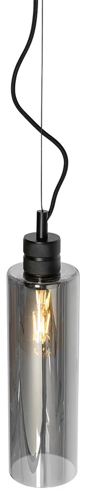 Modern függőlámpa fekete füstüveggel - Stavelot