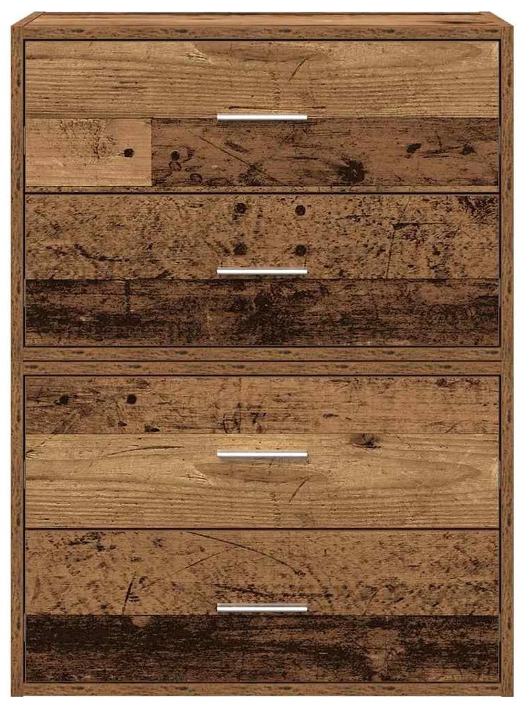 2 db antik fa szerelt fa szekrény 2 fiókkal 60 x 31 x 40 cm