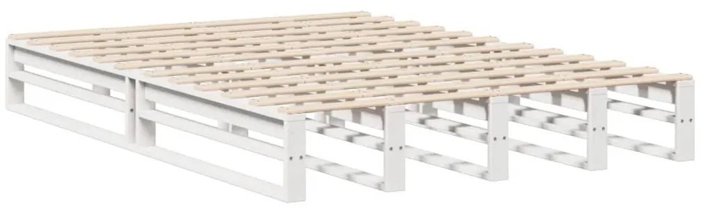 fehér tömör fa könyvespolcos ágy matrac nélkül 135x190 cm
