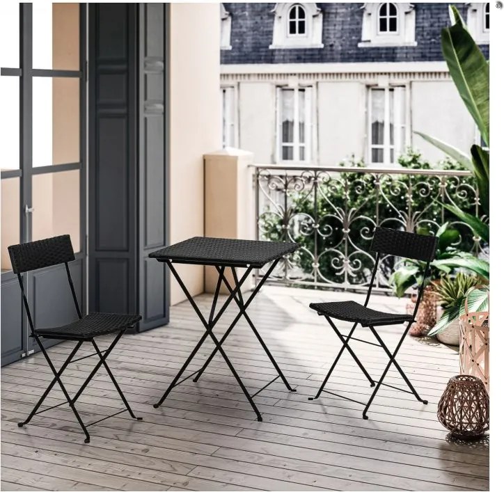 STILISTA Kerti bútor készlet polyrattan 2 db szék + asztal