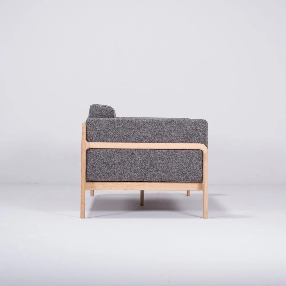 Fawn sötétszürke kanapé tölgyfából, 180 cm - Gazzda