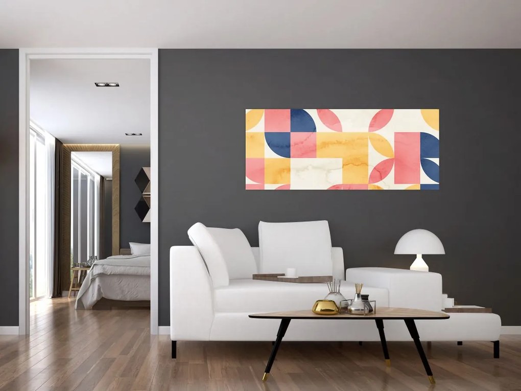 Kép - Absztrakció retro mintákkal (120x50 cm)