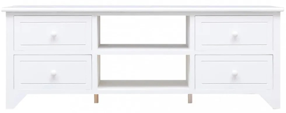 fehér tömör császárfa TV-szekrény 108 x 30 x 40 cm