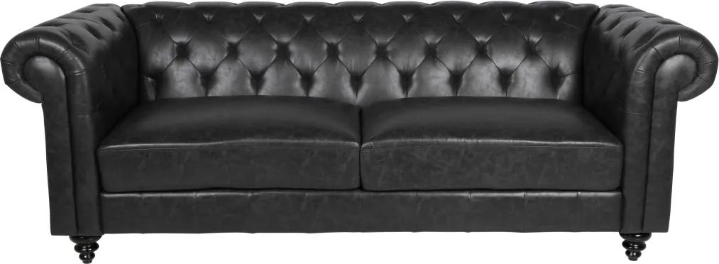 Luxus kanapé Ninetta Chesterfield - fekete - raktáron SK 1db