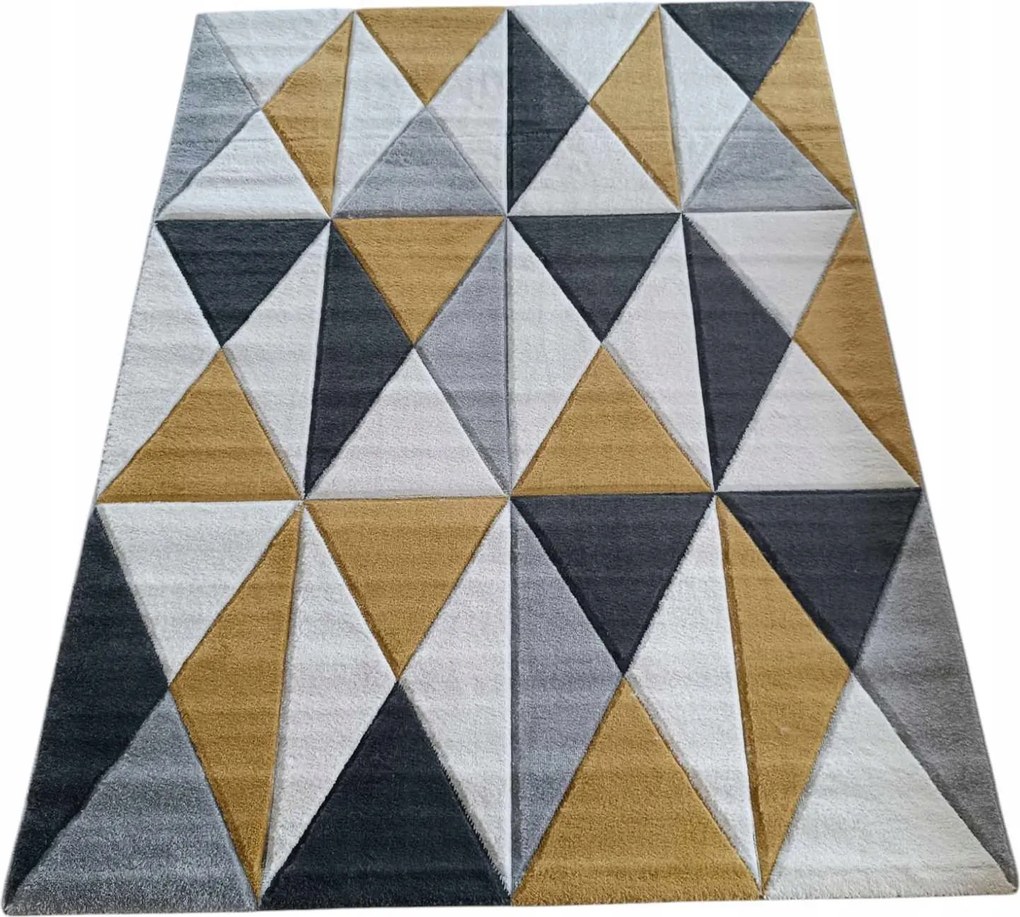 Geometrikus szőnyeg nappaliba 150x200cm, 3D kivágott minta, puha vastag