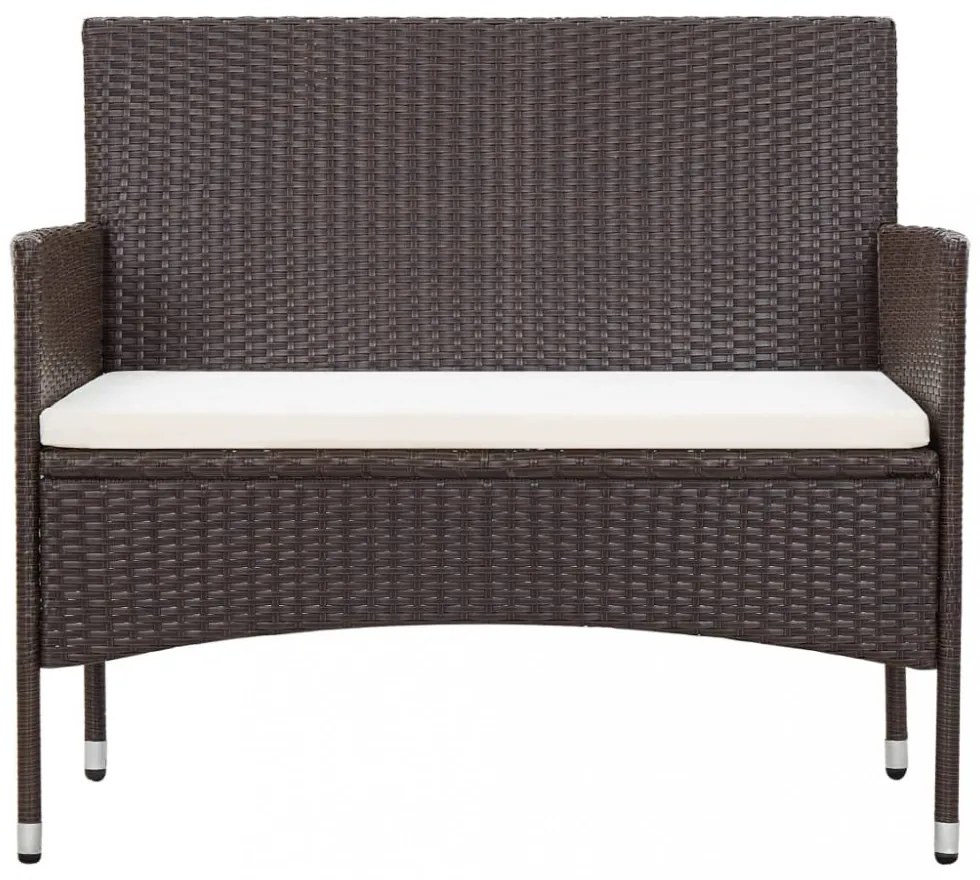 4 részes barna polyrattan kerti ülőgarnitúra párnákkal