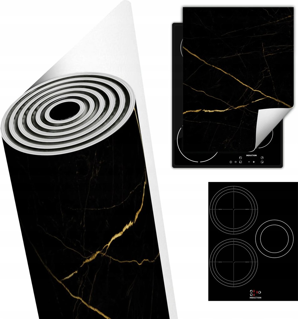 Tűzhelyvédő Szőnyeg Asztali Dekoráció 40x52 fekete márvány