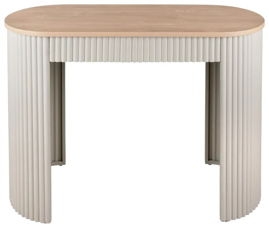 Bézs fém konzolasztal 40x100 cm Estriado – Leitmotiv