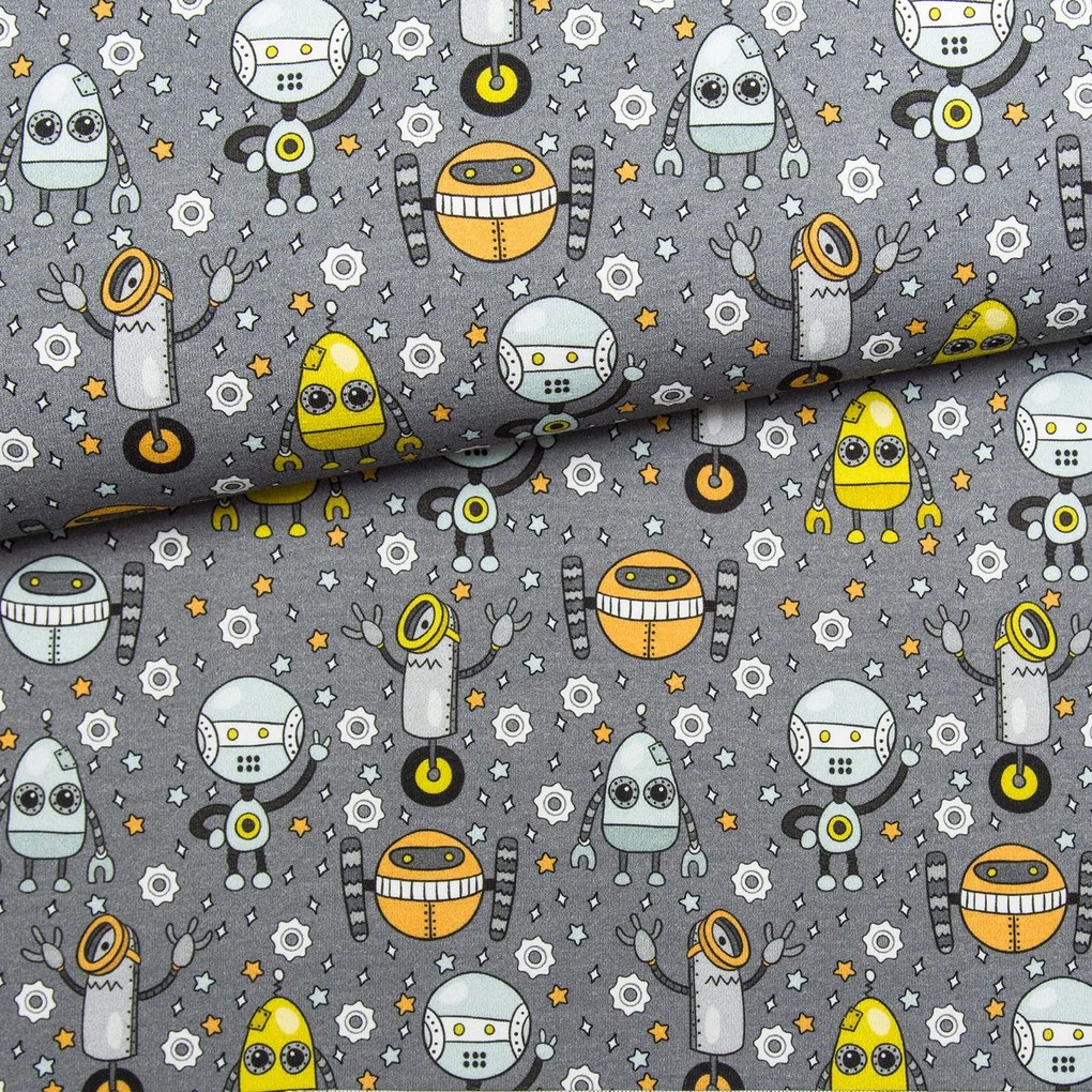 Függöny anyaga Robotok szürke