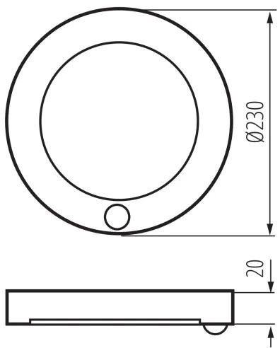 Kanlux 24605 - ERGA LED 17W 230V 2v1 szenzoros lámpa fekete, 3000-6500K