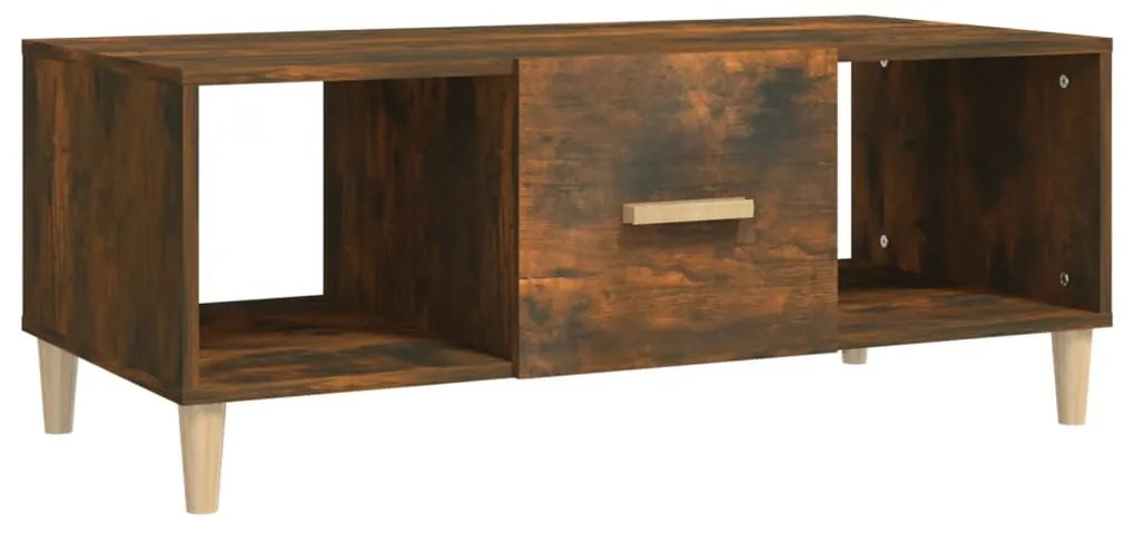 Füstös tölgy színű szerelt fa dohányzóasztal 102 x 50 x 40 cm