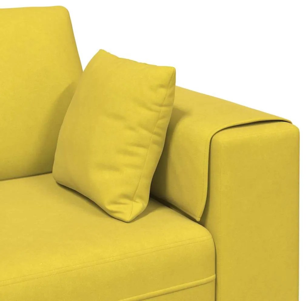Bársony Kanapé párnával 3 pcs Sárga 208 cm Bársony