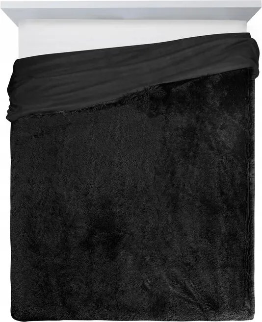 Tifany szőrme takaró fekete 170x210 boho pléd ágyra puha vastag ágytakaró