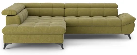 MARANO balos sarokkanapé, kihúzható, olívazöld