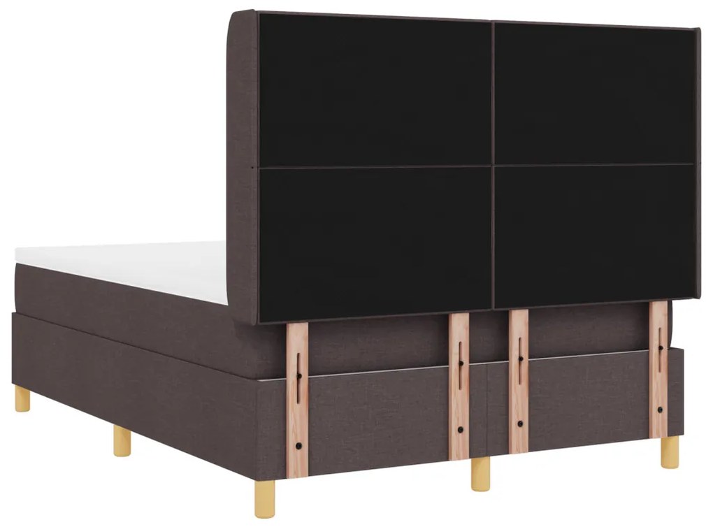 Boxspring Ágy Matrac Esernyő Barna 160x200 cm Szövet
