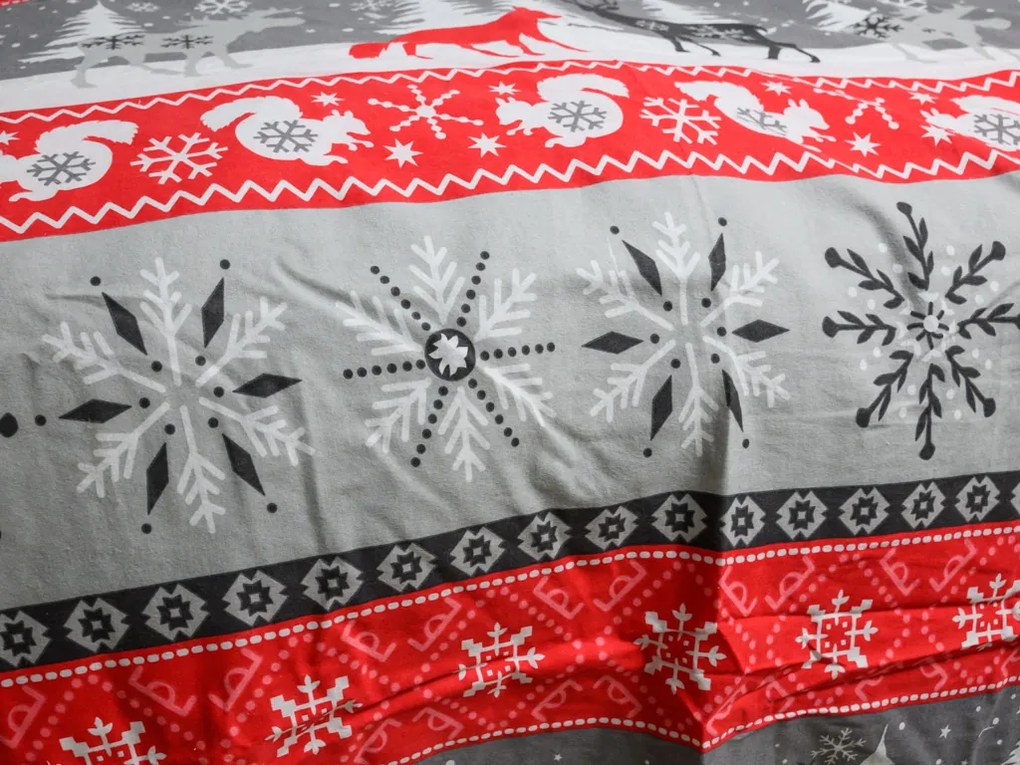 Flanel ágynemű SNOWY FOREST szürke Ágyneműhuzat mérete: 70 x 90 cm | 140 x 220 cm