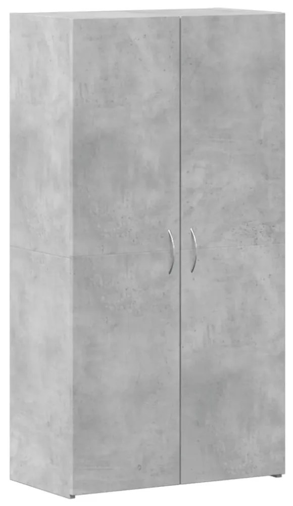 betonszürke szerelt fa irattartó szekrény 60 x 32 x 115 cm