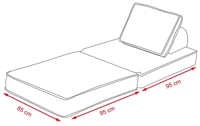 CALMERO kinyitható, multifunkciós kanapé - fekete