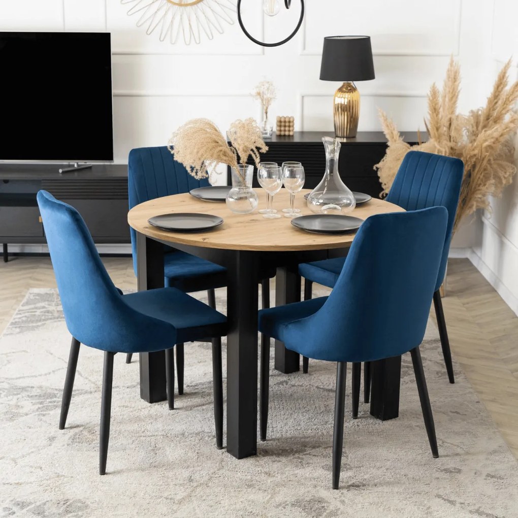 Szék sötétkék bársony kivitelben. BARI