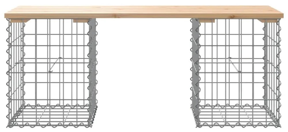 tömör fenyőfa gabion kerti pad 103x31x42 cm