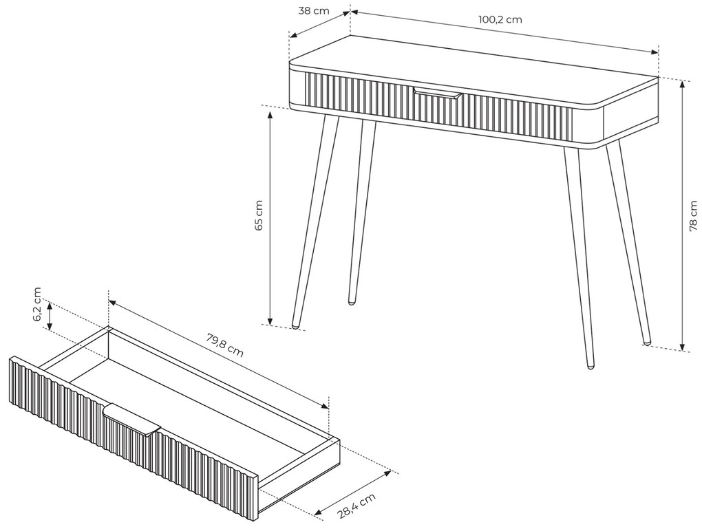 LM LANTE fésülködő asztal - bézs
